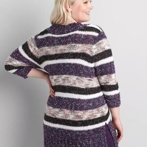 Lane Bryant Multicolor Open Front Knit Cardigan Sweater Size 18/20